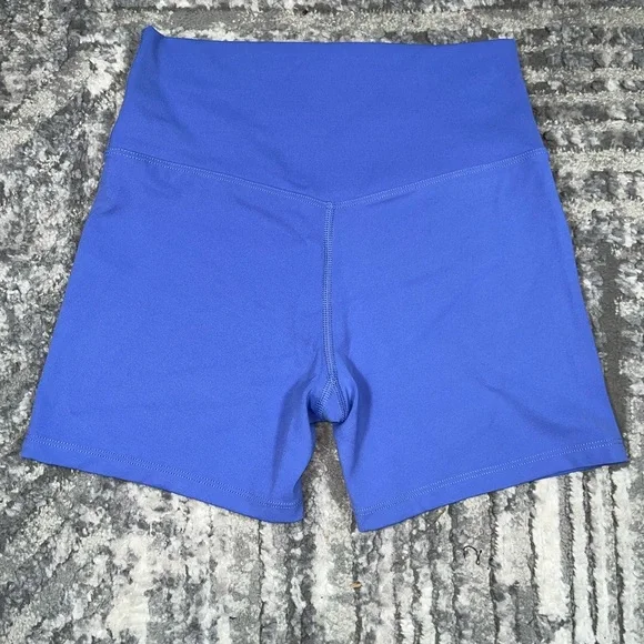 Blue Women's High-Waisted Shorts - Picture 4 of 6